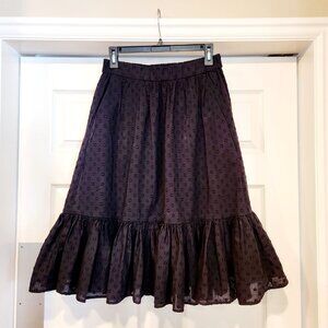 NWOT_J.Crew Cotton Polka Dotted Tiered Skirt